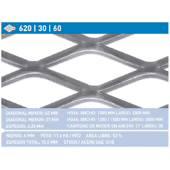 Metal Desplegado 620-30-60 ETC