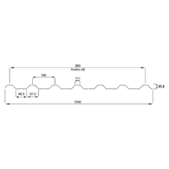 Alternative view of Chapa Trapezoidal Azul Milenium Calibre 25 (0.50 mm) - Ternium